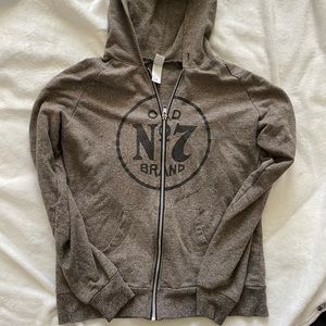 Jack Daniels Old No. 7 Gray Zip Up Hoodie